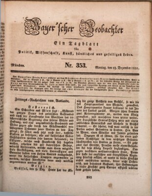 Bayer'scher Beobachter Montag 19. Dezember 1831