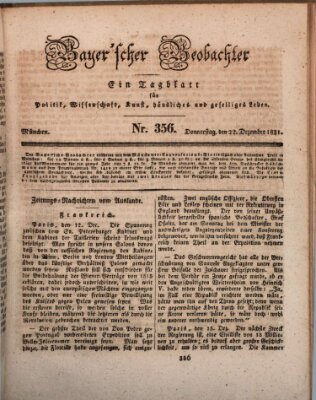 Bayer'scher Beobachter Donnerstag 22. Dezember 1831