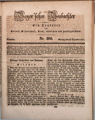 Bayer'scher Beobachter Montag 26. Dezember 1831