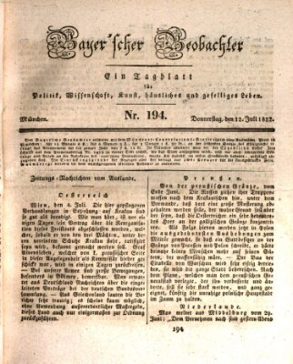 Bayer'scher Beobachter Donnerstag 12. Juli 1832