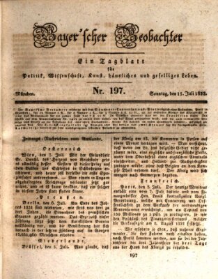 Bayer'scher Beobachter Sonntag 15. Juli 1832