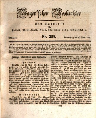 Bayer'scher Beobachter Donnerstag 26. Juli 1832