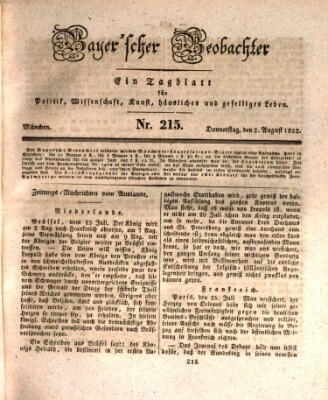 Bayer'scher Beobachter Donnerstag 2. August 1832