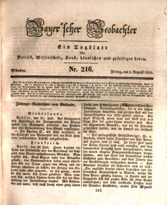 Bayer'scher Beobachter Freitag 3. August 1832