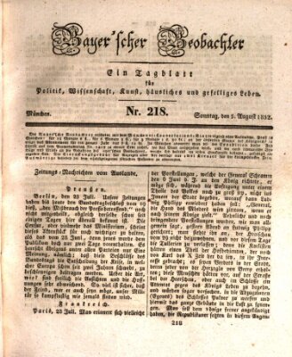 Bayer'scher Beobachter Sonntag 5. August 1832