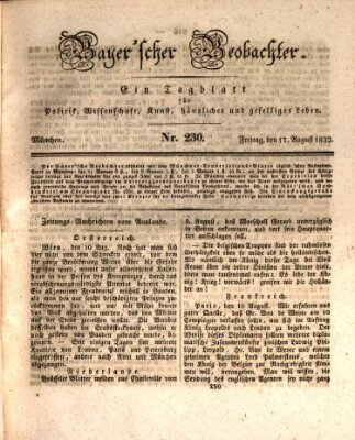 Bayer'scher Beobachter Freitag 17. August 1832
