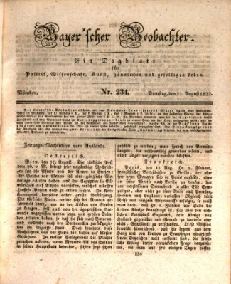 Bayer'scher Beobachter Dienstag 21. August 1832