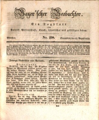 Bayer'scher Beobachter Samstag 25. August 1832