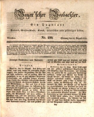 Bayer'scher Beobachter Sonntag 26. August 1832