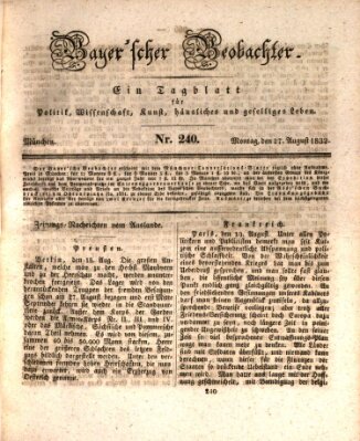Bayer'scher Beobachter Montag 27. August 1832