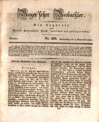 Bayer'scher Beobachter Donnerstag 6. September 1832