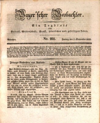 Bayer'scher Beobachter Freitag 7. September 1832