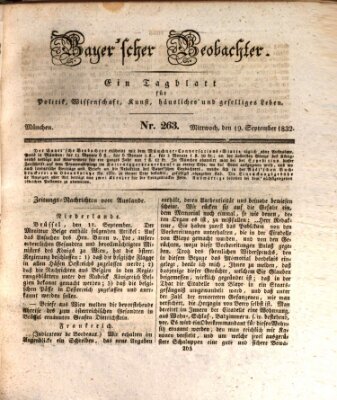 Bayer'scher Beobachter Mittwoch 19. September 1832