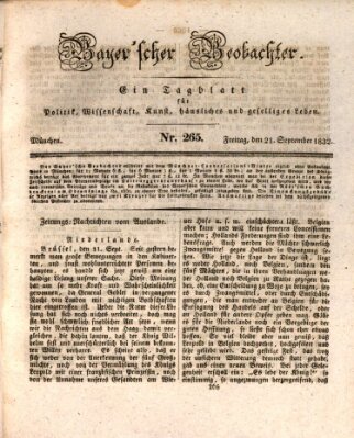 Bayer'scher Beobachter Freitag 21. September 1832