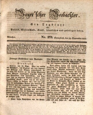 Bayer'scher Beobachter Samstag 29. September 1832