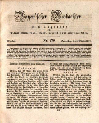 Bayer'scher Beobachter Donnerstag 4. Oktober 1832