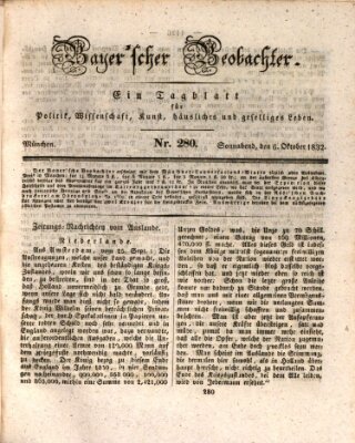 Bayer'scher Beobachter Samstag 6. Oktober 1832