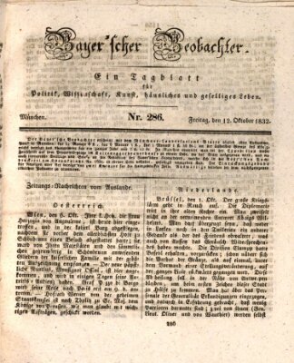 Bayer'scher Beobachter Freitag 12. Oktober 1832