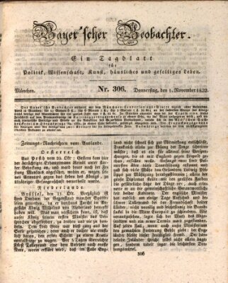 Bayer'scher Beobachter Donnerstag 1. November 1832