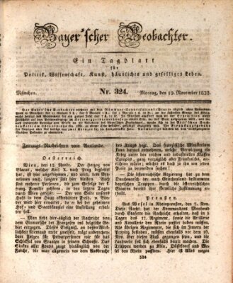 Bayer'scher Beobachter Montag 19. November 1832