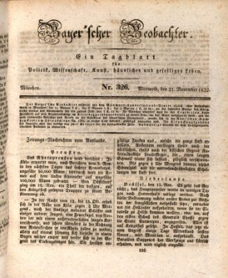 Bayer'scher Beobachter Mittwoch 21. November 1832