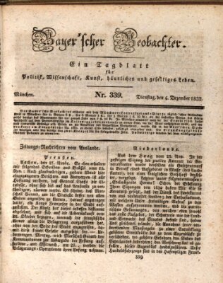 Bayer'scher Beobachter Dienstag 4. Dezember 1832