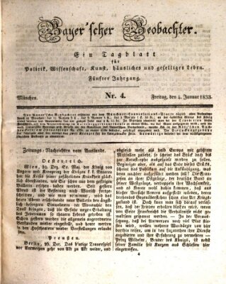 Bayer'scher Beobachter Freitag 4. Januar 1833