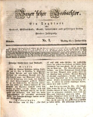 Bayer'scher Beobachter Montag 7. Januar 1833