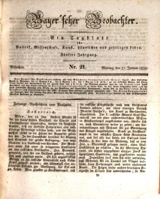 Bayer'scher Beobachter Montag 21. Januar 1833