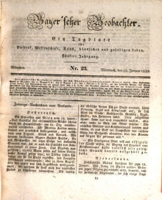 Bayer'scher Beobachter Mittwoch 23. Januar 1833