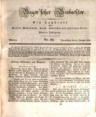 Bayer'scher Beobachter Donnerstag 24. Januar 1833