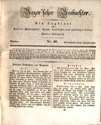 Bayer'scher Beobachter Samstag 26. Januar 1833