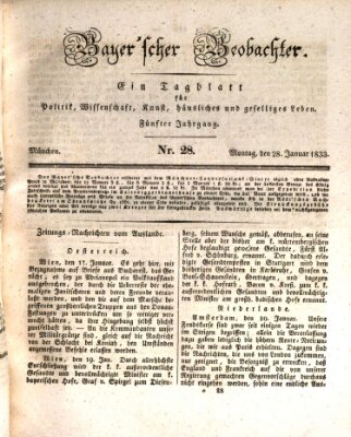 Bayer'scher Beobachter Montag 28. Januar 1833