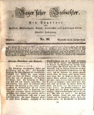 Bayer'scher Beobachter Mittwoch 30. Januar 1833