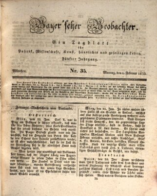 Bayer'scher Beobachter Montag 4. Februar 1833