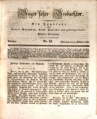 Bayer'scher Beobachter Mittwoch 20. Februar 1833