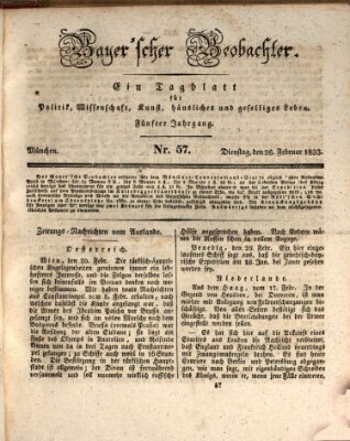 Bayer'scher Beobachter Dienstag 26. Februar 1833