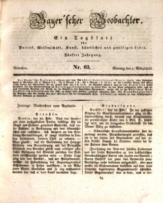 Bayer'scher Beobachter Montag 4. März 1833