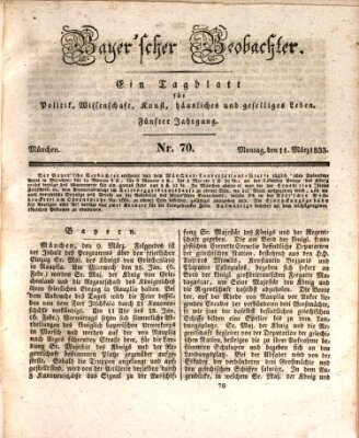 Bayer'scher Beobachter Montag 11. März 1833