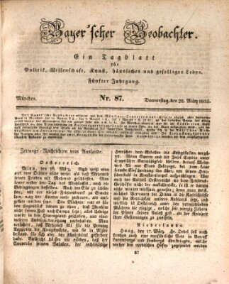 Bayer'scher Beobachter Donnerstag 28. März 1833