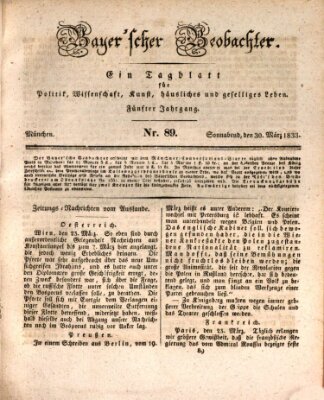 Bayer'scher Beobachter Samstag 30. März 1833