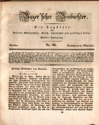 Bayer'scher Beobachter Sonntag 31. März 1833