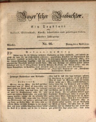 Bayer'scher Beobachter Freitag 5. April 1833