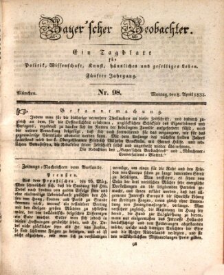 Bayer'scher Beobachter Montag 8. April 1833