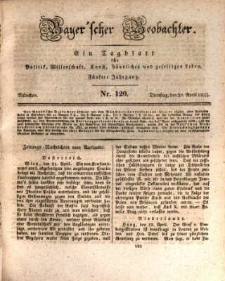 Bayer'scher Beobachter Dienstag 30. April 1833