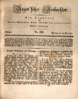 Bayer'scher Beobachter Sonntag 12. Mai 1833