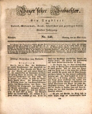 Bayer'scher Beobachter Montag 20. Mai 1833