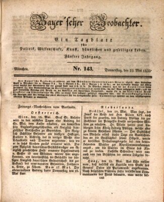 Bayer'scher Beobachter Donnerstag 23. Mai 1833