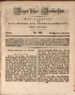 Bayer'scher Beobachter Dienstag 11. Juni 1833
