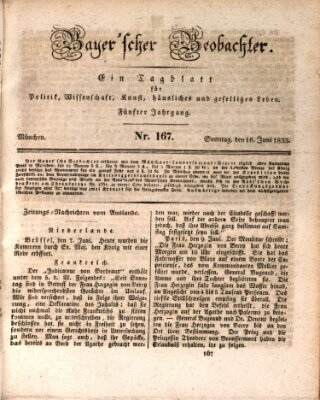 Bayer'scher Beobachter Sonntag 16. Juni 1833